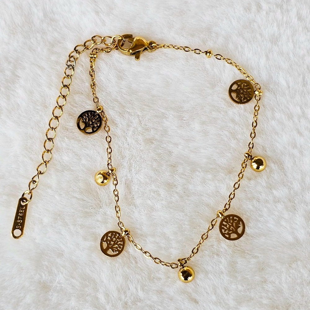 Gold Tree Charm Bracelet